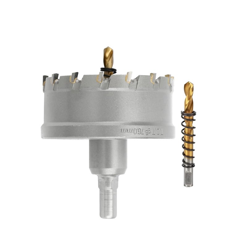 dashap 3''(76mm) TCT Hole Saw Kit,Tungsten Carbide Hole Saw Drill Bit with Titanium-Plated Pilot Drill bit for Hard Metal,Alloy,Aluminum,Stainless Steel,Plastic,Iron - Image 1